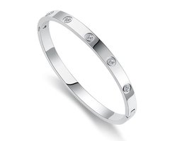 EHH Beauty - Bangles Armband - Bracelet - Stainless steel - Zilver kleur - Cadeau Vrouw