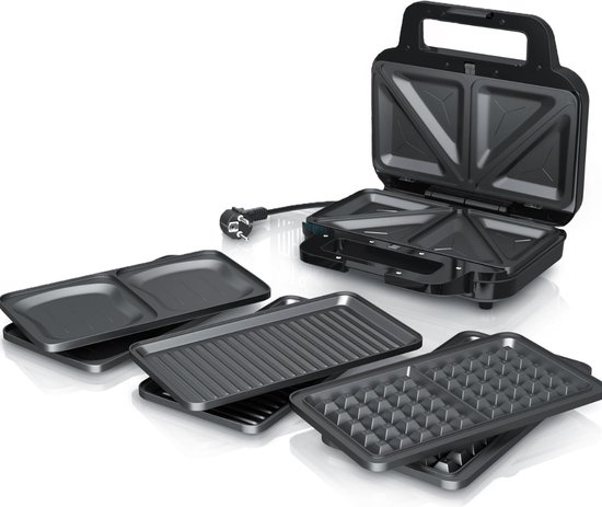 MKSS® Wafelijzer met Verwisselbare Platen - Contact Grill - Tosti Apparaat - Zwart — afbeelding 5