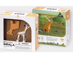 Savanne Impala, Halftoys - Half Toys verzamelbare magnetische dieren 3D legpuzzel speelgoed impala - Geschikt voor kinderen van 36 maanden tot 12 Jaar.