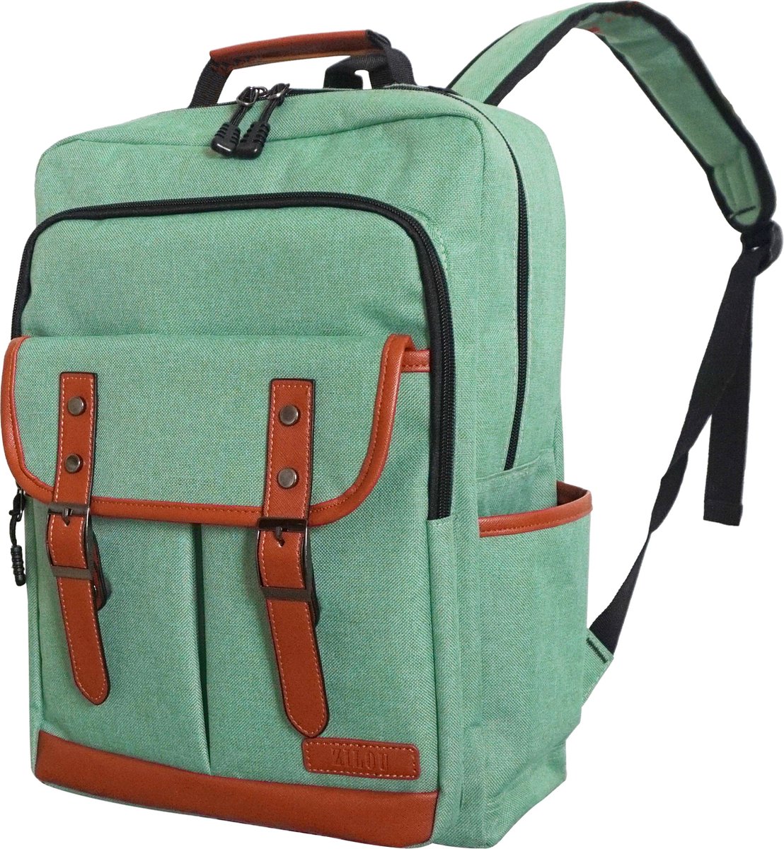 ZILOU Laptop Rugzak - Anti Diefstal - Laptoptas 15.6 inch - Dames en Heren - Schooltas - Meisjes en Jongens - Waterbestendig - Met Regenhoes - 28L - Groen