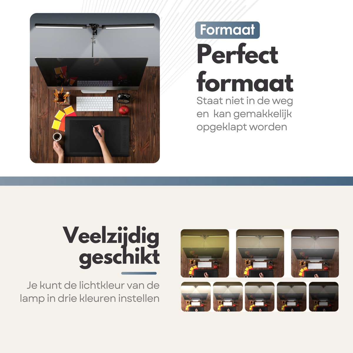 Sterla 2in1 Verstelbare LED Bureaulamp - 3 Lichtstanden thumbnail 2