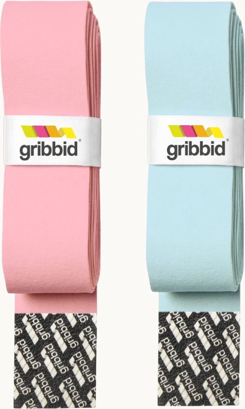 Foto: Gribbid progrip hockeystick grip zeemgrip the original dutch chamois 2pack licht roze licht blauw