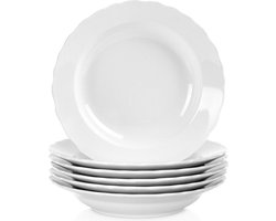 Diep Bord Porselein MONA 24 cm, 350 ml 6 stuks - Soepbord - Diepe Borden - Pastabord