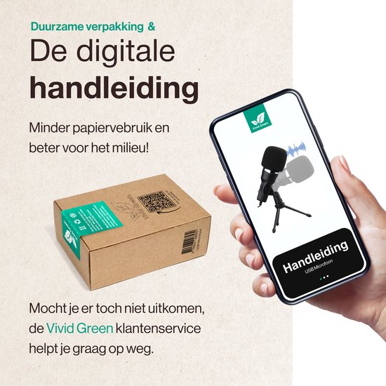 USB Microfoon met standaard - Gaming - Podcast - Voor Pc en console - Standaard - Incl. Plopkap - Zwart - Vivid Green