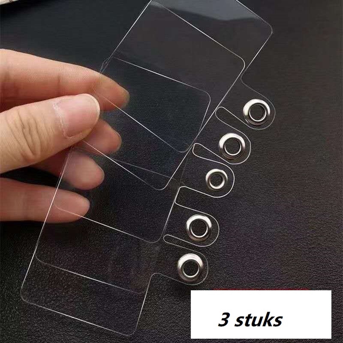 3 stuks -Dunner Duurzaam Mobiel Telefoon Lanyard Patch Pad Zonder Lijm - Universele Telefoon Strap Vervanging - transparent