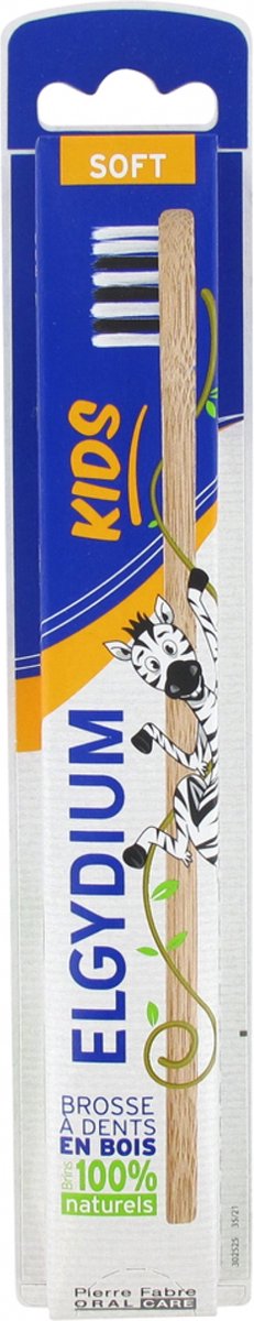 Goedkoopste Elgydium Kinder Houten Tandenborstel Zacht (Kleur Zebra