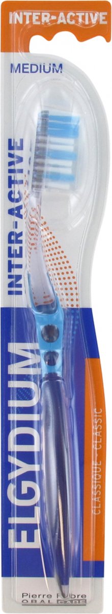 Elgydium Medium Inter-Actieve Tandenborstel (Kleur : Blauw)