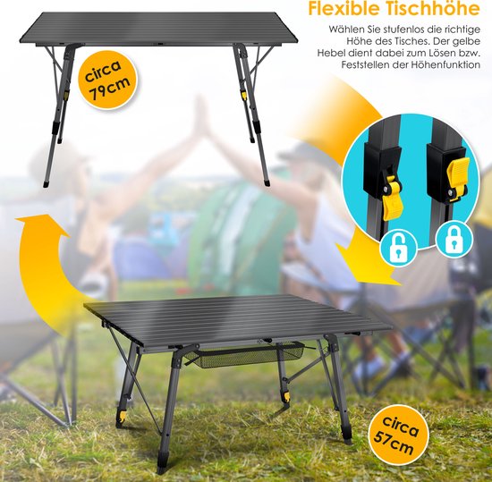 KESSER® Campingtafel inklapbare Tafel - Vouwtafel voor Buiten en Camping 120 x 70 cm - Antraciet van KESSER — afbeelding 4