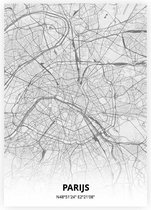Parijs plattegrond - A4 poster - Tekening stijl