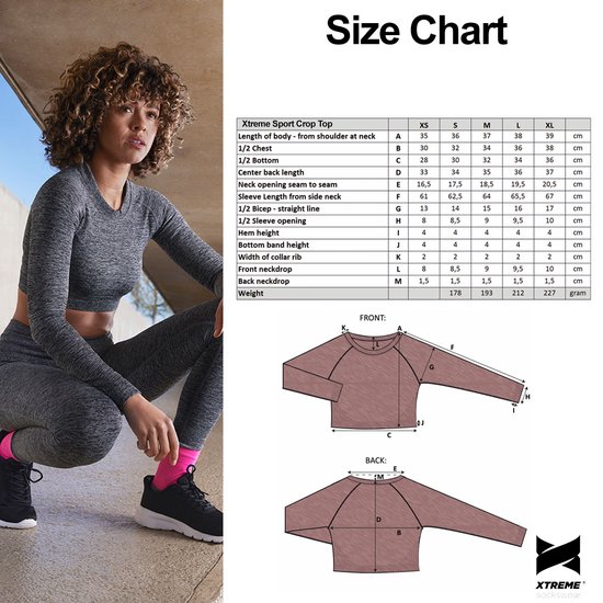 Xtreme Sportswear Ensemble de sport pour femme - Legging de Sport + Crop top de sport - Blauw- S