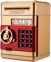 RAMBUX® - Kluis met Pincode & Geluid - Goud - Spaarpot - Munten & Briefgeld - Automatisch Spaarvarken - Educatief Speelgoed