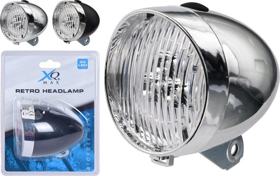 Xq Max Koplamp Retro Zwart 3-led Batterij — afbeelding 2