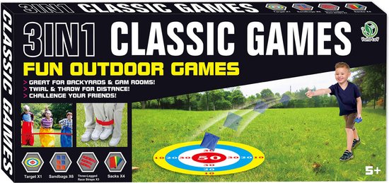 Outdoor 3in1 buitenspellen klassiek spel voor kinderen en familie.