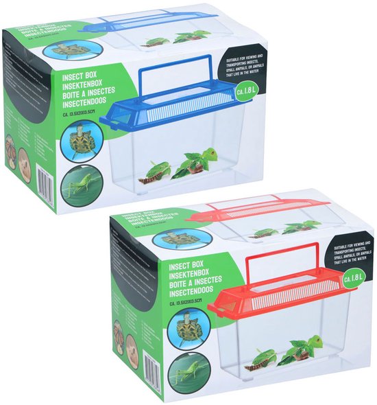 Foto: Insectenbox met deksel transparante kunststof insectenbak 1 8 liter 