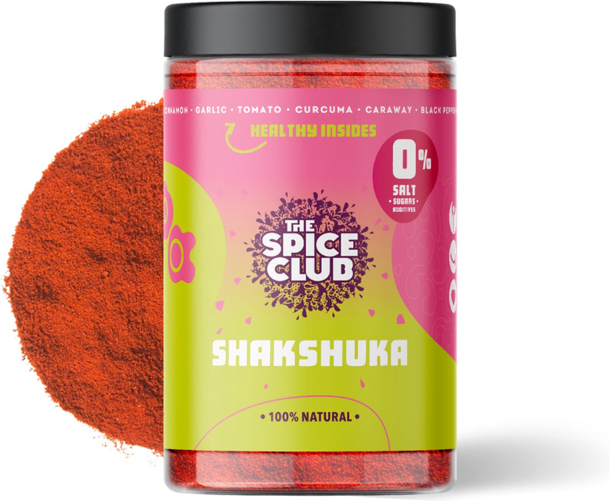 Goedkoopste The Spice Club - Shakshuka Kruiden Mix - 150 gram - Kruidenpotjes - Met deksel - 100 Pure Kruiden - 0 Zout - inclusief Recepten