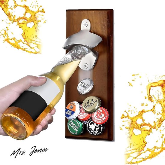 Houten flesopener - Bieropener - met tekst De liefste Papa gegraveerd | bol