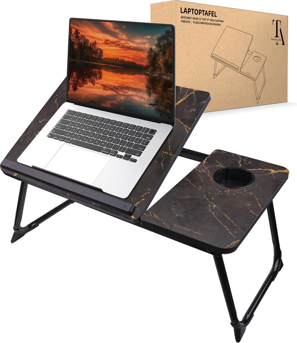 TrueLogic Alpha Bedtafel - Laptoptafel - Laptop standaard - Voor laptops t/m 17 inch - Ontbijttafel - Ontbijt op bed - Lightning Luxe