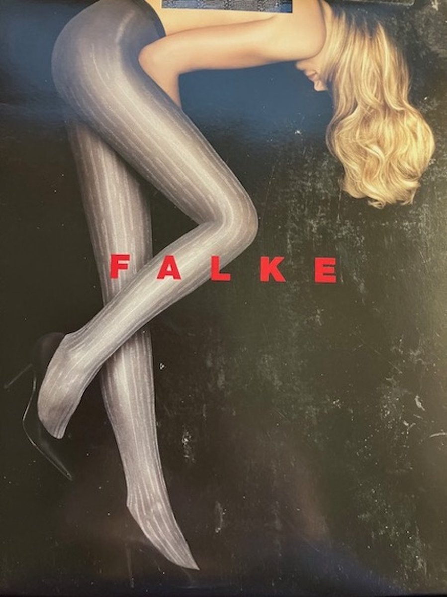 Falke fantasie panty 40 den maat L platinum platinum/donker grijs