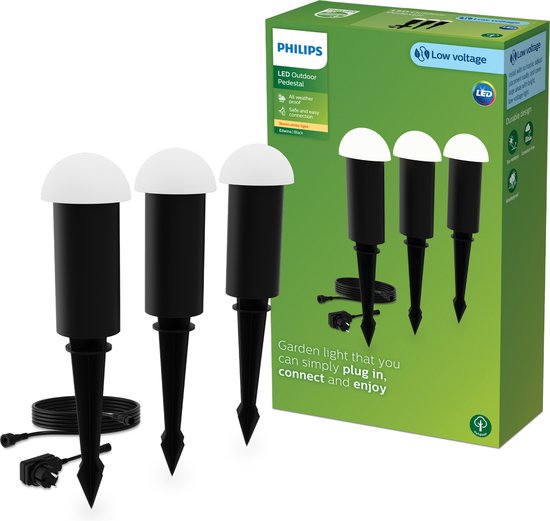 Pack 3 Spots Extérieurs Philips GardenLink 24W 2700K IP44 - Basse Tension