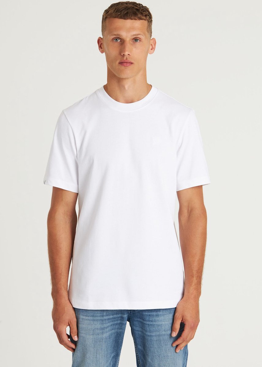 CHASIN' Heren Regular Eenvoudig T-Shirt - Brace - Wit