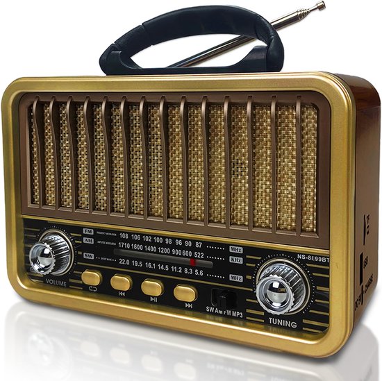 De Uitstekende Oranje Draagbare Radio Van FM 3d Stock Illustratie