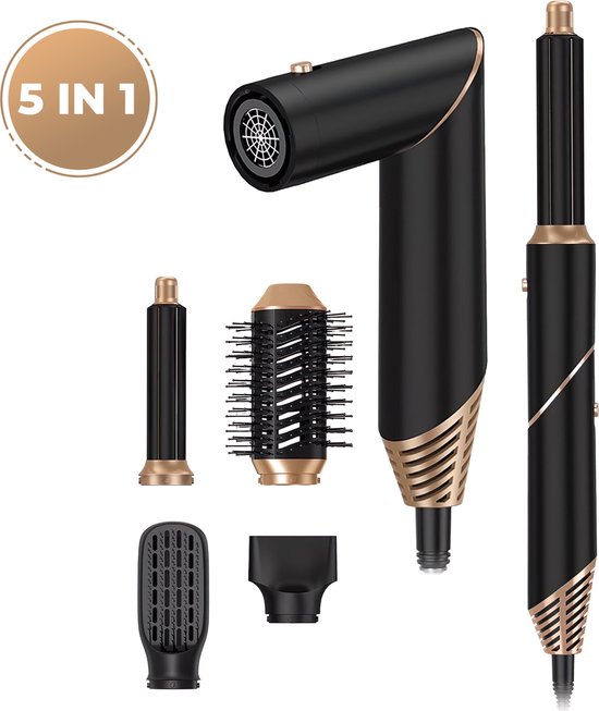 Lissad'or - Multistyler 5in1- airwrap - airstyler - brosse sèche-cheveux, hairwrap, brosse à friser, brosse lissante et sèche-cheveux avec brosse, sèche-cheveux avec diffuseur, fer à friser, coiffeur.