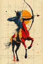 Sagittaire Poster | Affiche Constellation | Affiche de tir à l'arc | Affiche Action | Affiche dynamique | Affiche artistique | Puissance Poster | Affiche élégante | 60x90cm | Décoration murale | Affiche murale | 4652 | Convient pour l'encadrement