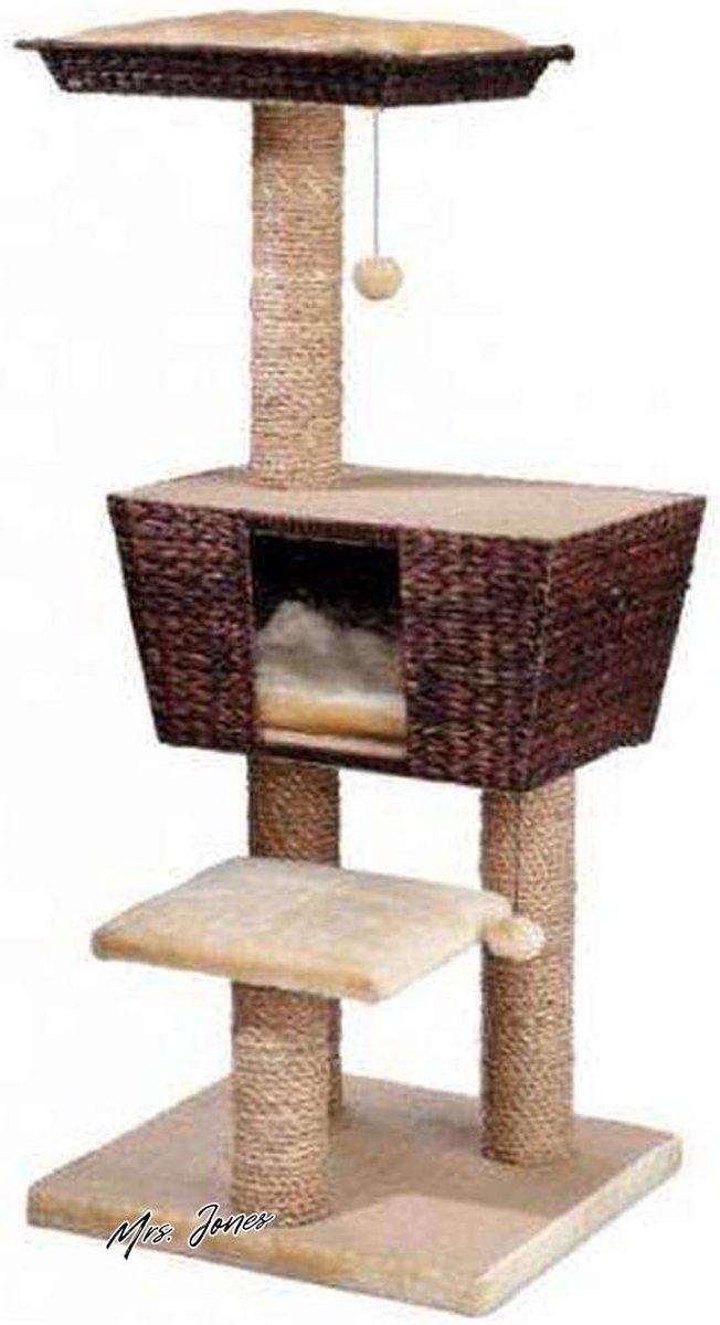Mrs. Jones Krabpaal Grenada 48 x 48 x 114 cm Beige Europet Bernina 431-405581 – Kattenmeubel – Klimpaal – Kattenkrabpaal – Kattenspeelgoed – Klimboom .