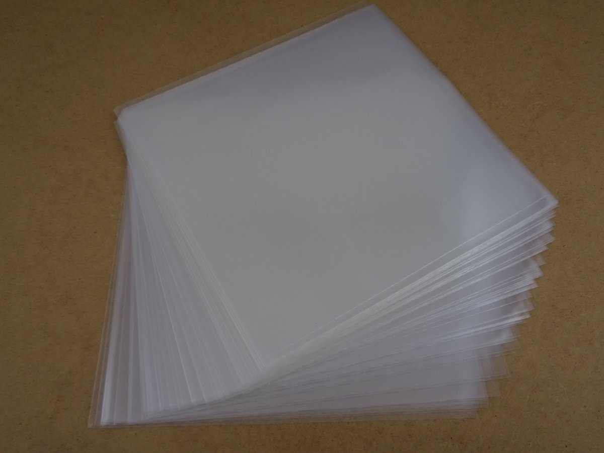 50 LP Hoezen glashelder STANDAARD DIKTE 90 micron (GOEDE KWALITEIT, 0.09mm dik) - Buitenhoezen / Beschermhoezen voor vinyl platen - 12 inch