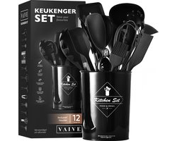 VAIVE keukengerei set met Houder 12-delig - Kookgerei Set - Garde - Spatel Silicone VAIVE keukengerei set met Houder 12-delig - Kookgerei Set - Garde - Spatel Silicone