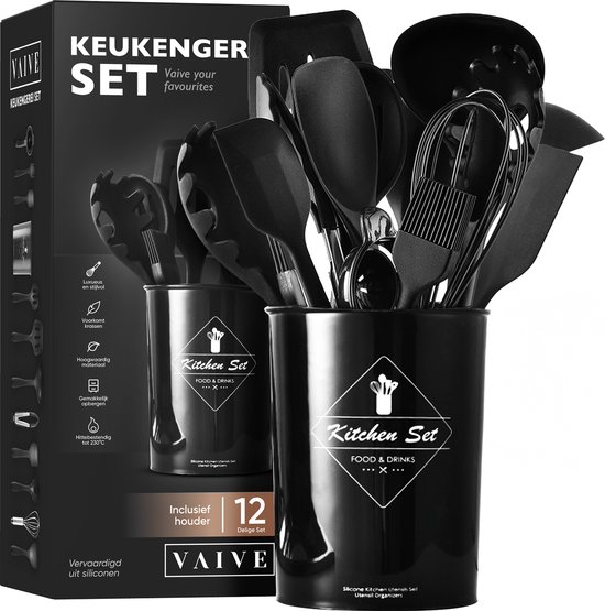 VAIVE keukengerei set met Houder 12-delig