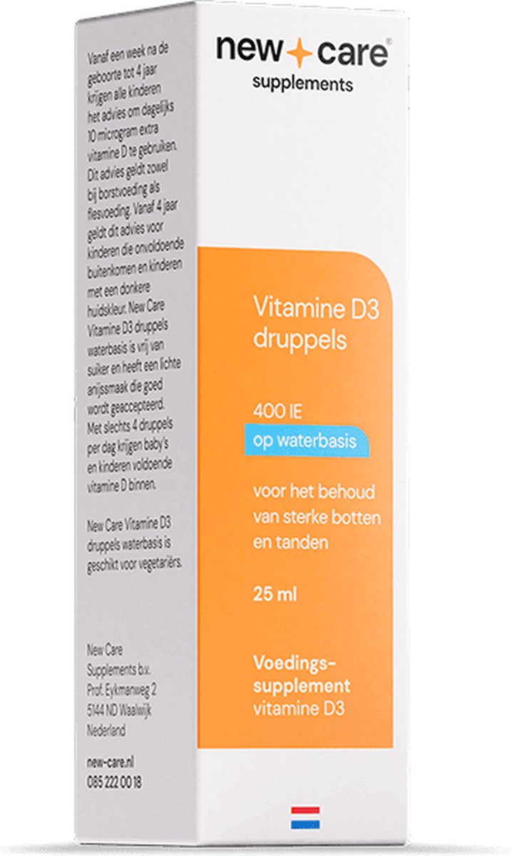 Goedkoopste New Care Vitamine D3 druppels kind waterbasis - 25ml - vegetarisch