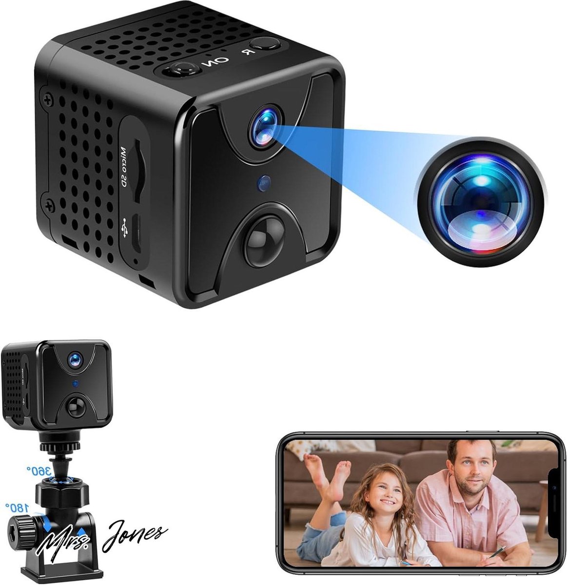 Mrs. Jones Elite Spycam Draagbare mini-pencamera - Micro-bewakingscamera - Loopopname - Thuis en kantoor .