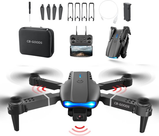 CB-Goods 4K Camera Drone | Compacte Mini Drone voor Binnen & Buiten | Geschikt voor Kinderen & Volwassenen | TikTok Ready | Inclusief Opbergtas | iOS & Android Compatibel | Kerst & Cadeau | Zwart