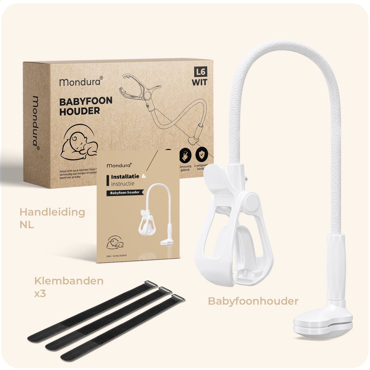 Universele houder voor GHB Babyfoon ABM700 SM50B, Baby Camera Houder voor OBVHNUA Babyfoon, Video Monitor Stand voor momcozy BM01, Montagebeugel Accessoire voor BOIFUN BABY 6T/HelloBaby HB66 pro