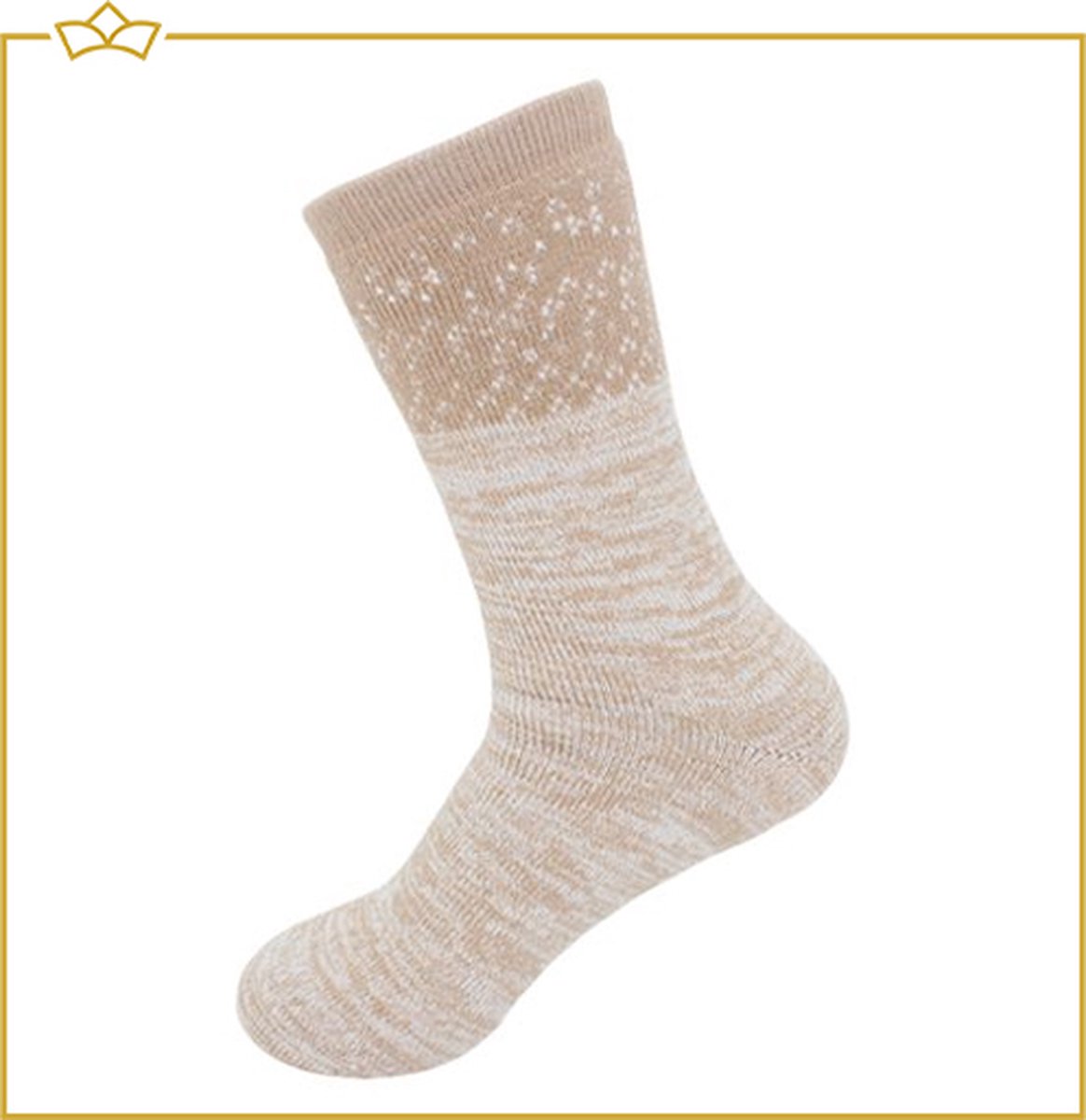 ATTREZZO® Dikke Sokken - Dames - Beige - maat 35-38 - Winter Sokken - Nordic Socks