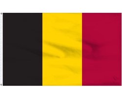 Scoby - Belgische Vlag - Belgian Flag - België - 90x150cm - Original Colors - Strong Quality - Inclusief Bevestigingsringen