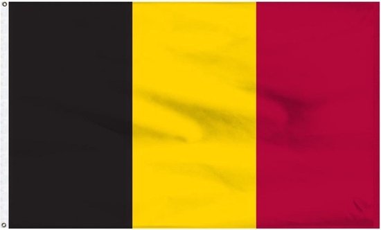 Scoby - Belgische Vlag - Belgian Flag - België - 90x150cm - Original Colors - Strong Quality - Inclusief Bevestigingsringen