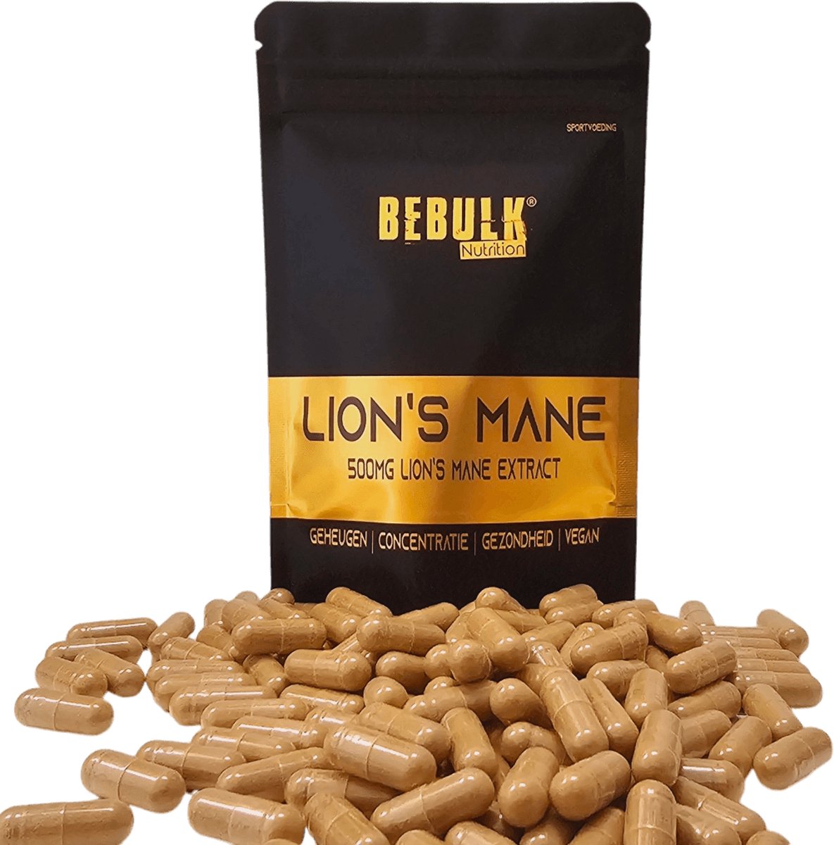 Goedkoopste Supplementen - Lion's Mane 500mg - Vegan - BeBulk Nutrition - 180 Capsules