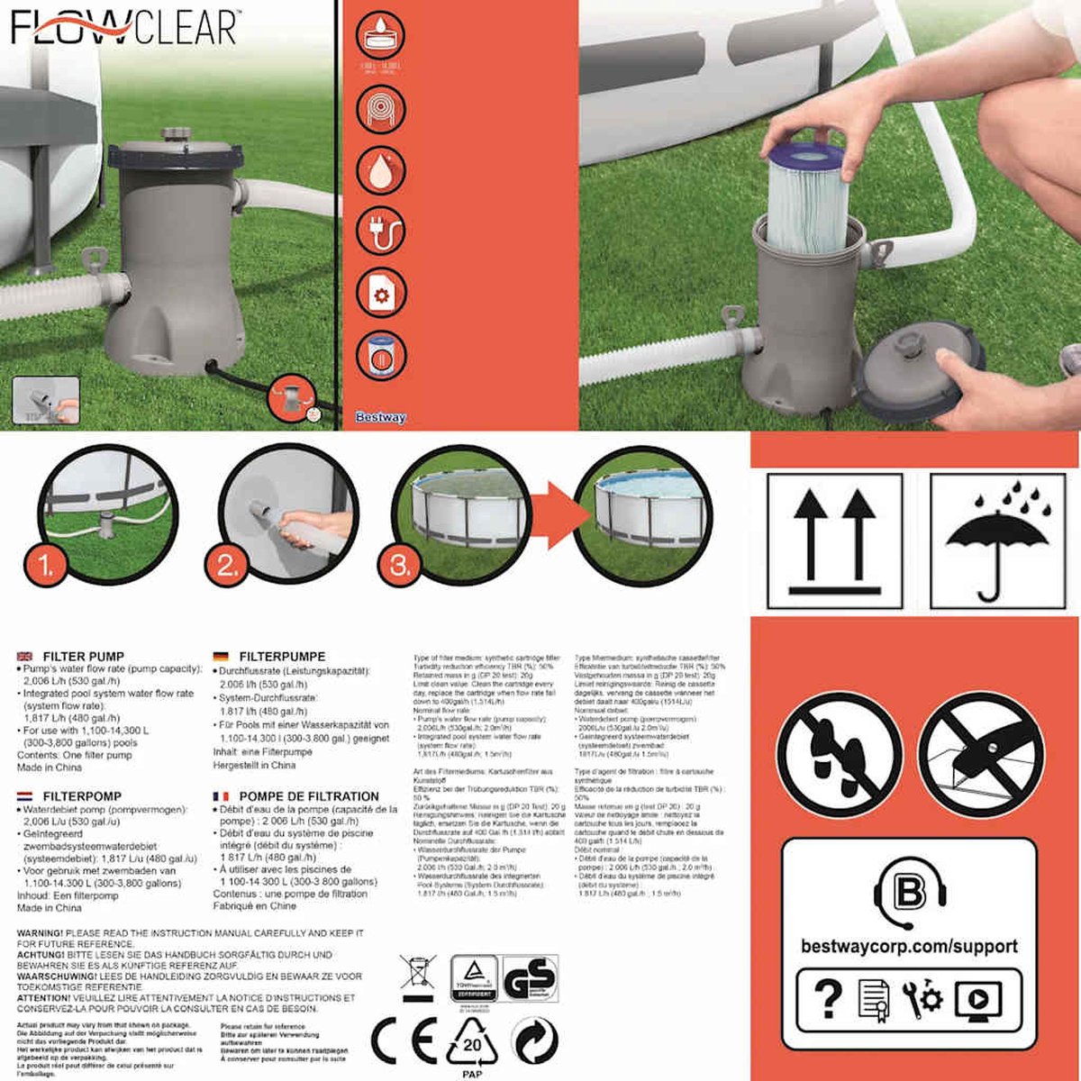 Bestway - Flowclear - Zwembadfilterpomp - 2006 - l/u – foto 5