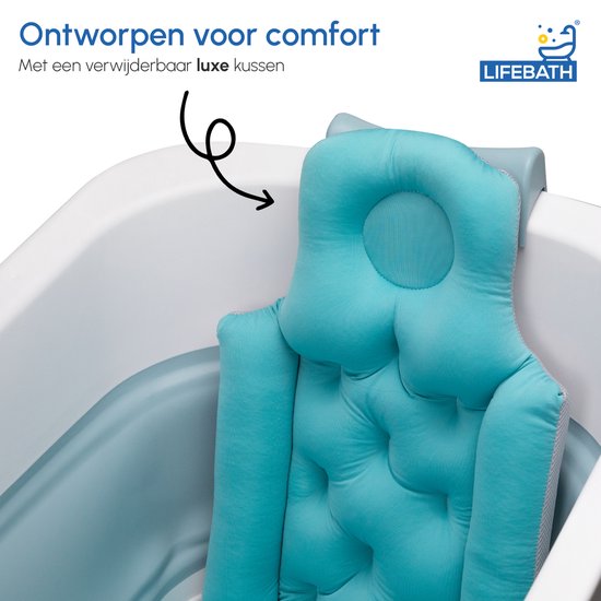 UISEBRT Opvouwbare Badkuip Voor Volwassenen L Opvouwbare Badmat 118 X 62 X 53 Cm Draagbare Opvouwbare Badkuip Met Afneembare Afdekking Zeepmand Idee Voor Kleine Badkamer Blauw