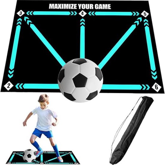 Tapis D’entraînement De Football Nircho – 60x90 Cm, Antidérapant, Avec Chaussettes Et Entraîneur De Kick, Pour Contrôle De Balle