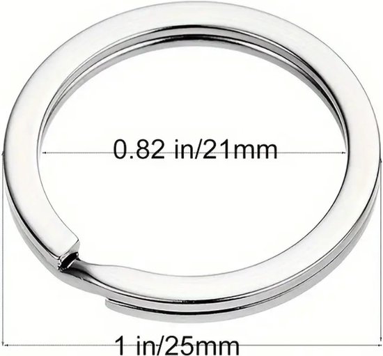 Doodadeals® Porte-clés - Porte-clés - 25 mm - 20 pièces