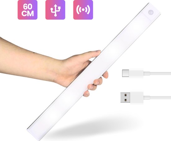 Keukenverlichting Onderbouw Led - met Bewegingssensor – 60 cm – Kastverlichting - USB Oplaadbaar - Sensor Lamp – Draadloos