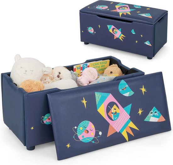 WOLTU kinderbank met opbergruimte, kinderbank met rugleuning