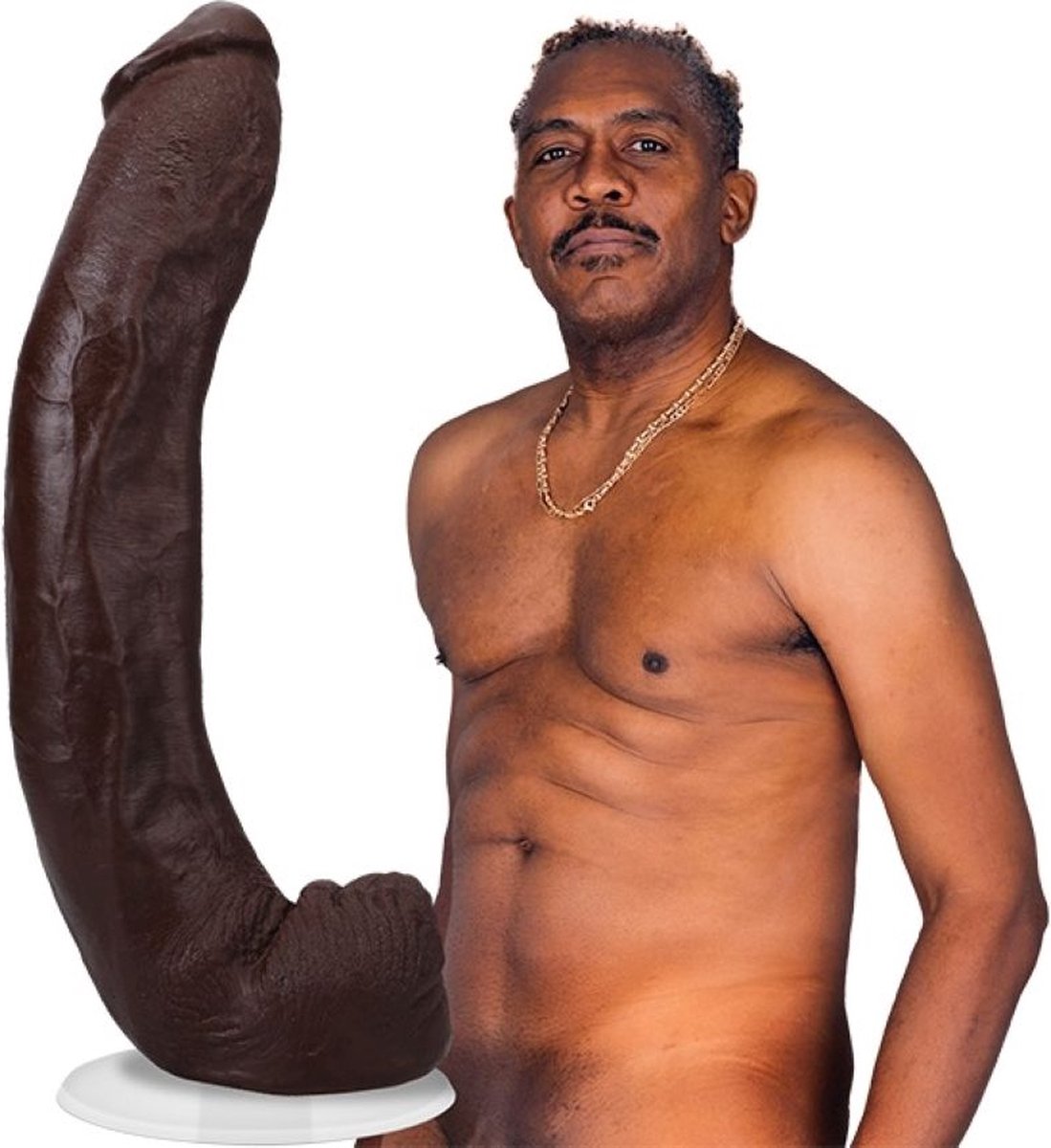 Goedkoopste Dredd - Realistic ULTRASKYN Dildo - 13.5 / 34 cm - Chocolate