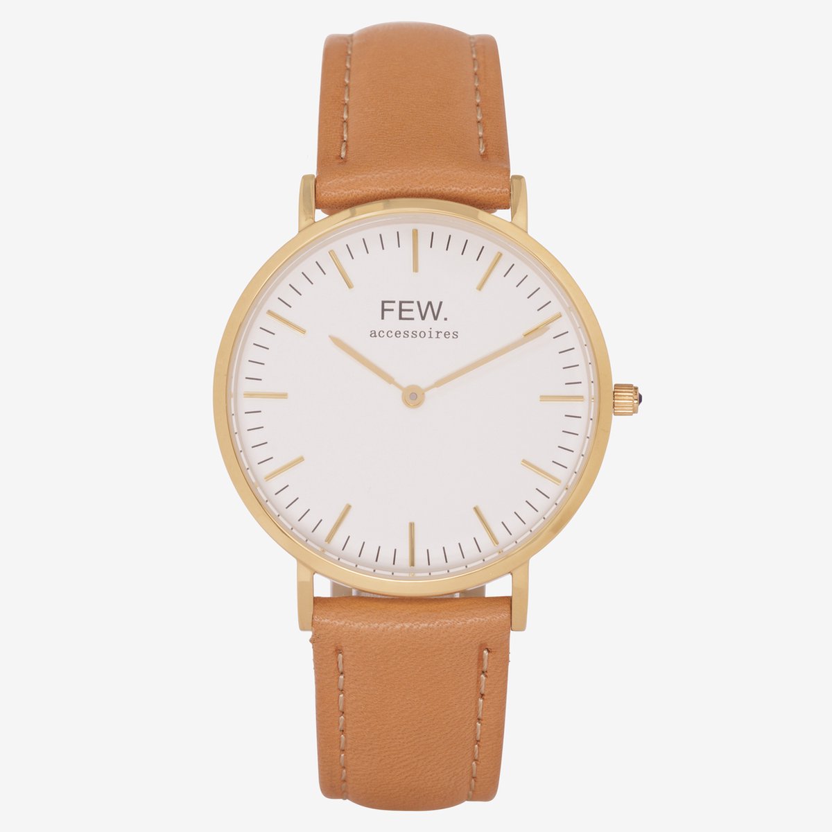 Bellezza Media Gold Cognac Leather