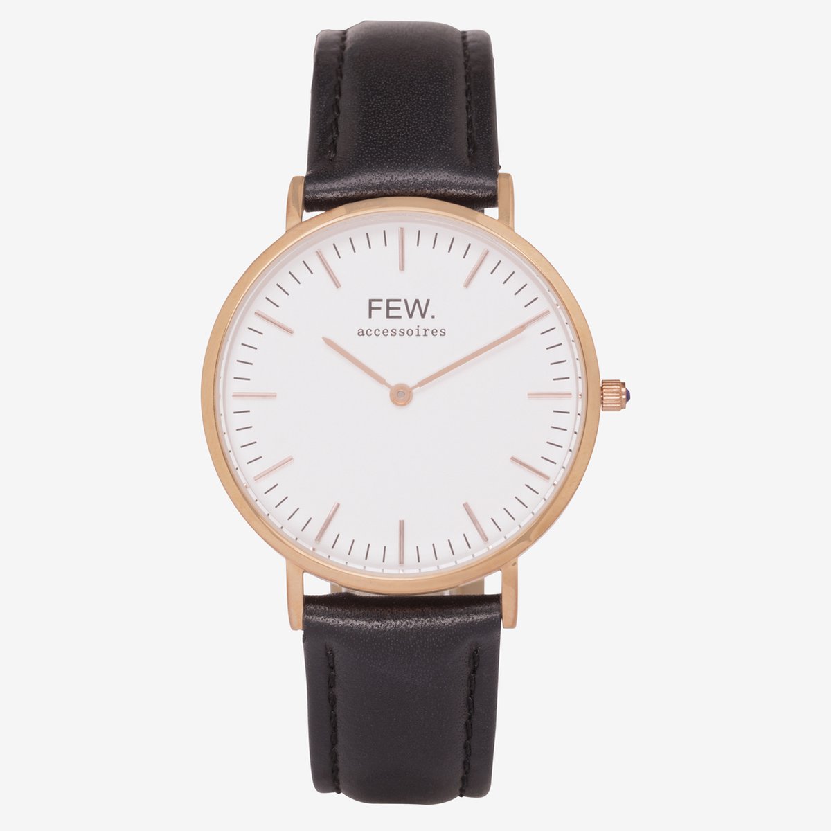 Bellezza Media Rose Gold Black Leather