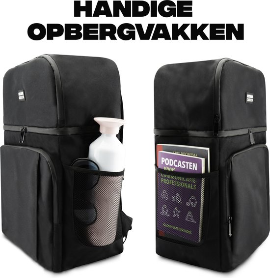 Rockerz Koeltas rugzak - 4 laags geïsoleerde - Incl. 4 koelelementen - 28 liter - Lunchtas - Picknicktas - Capaciteit voor 40x 33 cl blikken of 25x 33 cl flesjes - Slijtvast en duurzaam materiaal - Waterdicht en vuilafstotend - Kleur: Zwart van Rockerz. — afbeelding 3