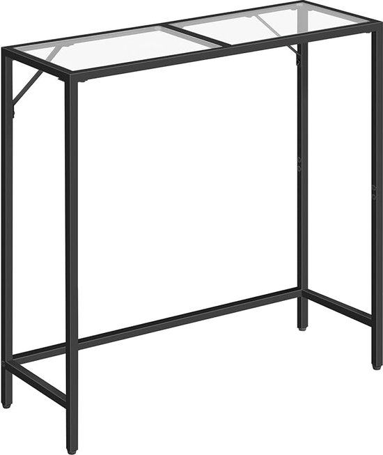 Smalle Bijzettafel Met Metalen Frame - Industriële Displaytafel Voor Hal En Woonkamer Grijs Beige Zwart